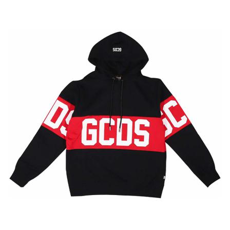 Gcds, Band Logo Regular Hoodie Czarny, Mężczyzna, Rozmiar: XL