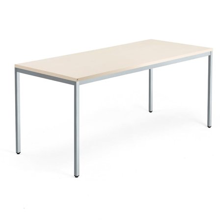 Desk QBUS, 1800x800 mm, 4-leg frame, silver frame, birch