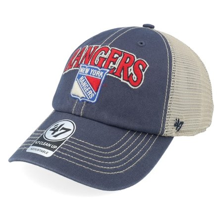47 Brand - NHL Blå trucker Caps - New York Rangers NHL 47 Clean Up Vintage Navy Unconstructed Trucker @ Hatstore
