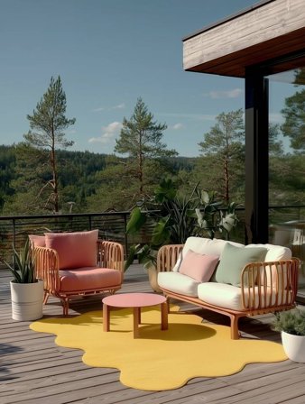 Lavable Abstracta Olga Amarillo Oeko-Tex Alfombra