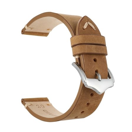 Khaki vintage klockarmband av läder