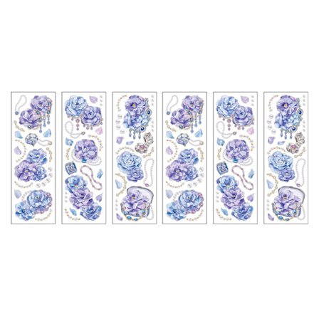 6 kappaletta Vintage-kukkatarroja PET-itseliimautuva tarra-arkki valokuva-albumiin Scrapbook-koristeluun Tyyppi 2