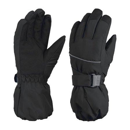 Skihandsker til børn, termiske fleecehandsker sorte{HW}