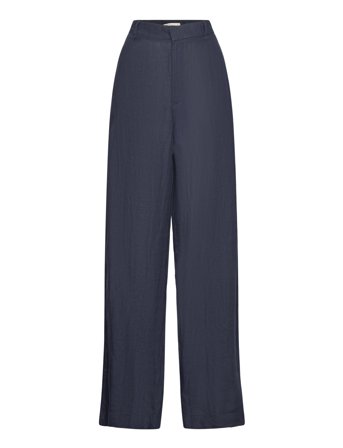 Gina Tricot Linen Trousers - Navy - S