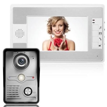 EXBON 7" TFT LCD 1 + 1 Video Dørklokke Intercom med 1 Kamera + 1 IR Nattsynsmonitor for Hjemmet
