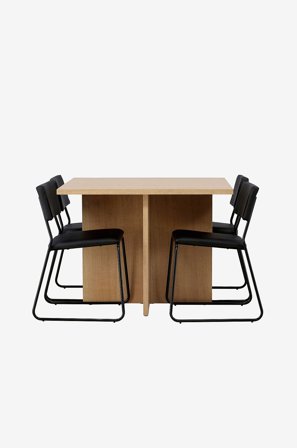 Venture Home - Matgrupp Leo med 4st stolar Kenth - Brun - Matgrupper - Från Homeroom