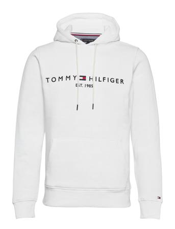 Tommy Logo Hoody Hettegenser Genser Hvit Tommy Hilfiger