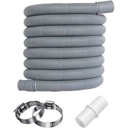 Afløbsslange til vaskemaskine, 2 m forlængelse med klemme - Afløbsslange til opvaskemaskine - Udtrækkelig afløbsslange, afløbsslangeforlænger.