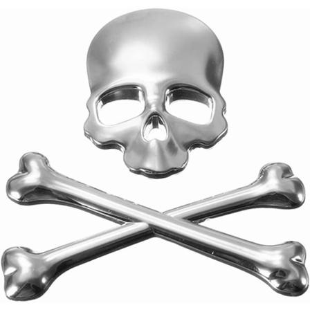 Cool Personality 3D Metall Skalle Skelett Dödsbil Motorcykel Emb