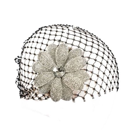 Ytterligare Kristallblommig Mörk Huvudbonad För Brud Formella Tillfällen Grandios Plan