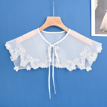 Kvinnors spetskrage Sjalkrage Front Placket krage