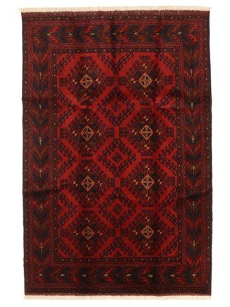 Afghan Khal Mohammadi Rug Hand Knotted 100X150 Black/Dark Red Afghanistan