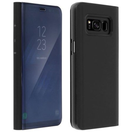 Kompatibel med Samsung Kompatibel med Galaxy S8 Svart Spegeleffekt Transparent Flip Fodral - S