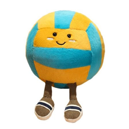 Sinknap Tegnefilm Volleyball Plyslegetøj 2-Benet Sportsbold Plushie Fyldt Bold Dukke Pude Hjem Kontor Soveværelse Dekoration