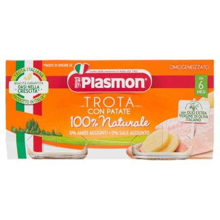 Plasmon Omogeneizzato Trota Con Verdure 6M+ 2x80g