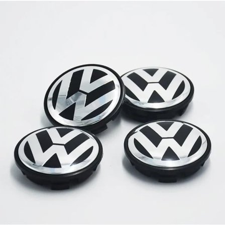 4 stk. VW-logo 56 mm navkapsel Fælgemblem Fælgmærke szq