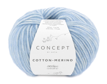 Katia Cotton-Merino Lys-Blå 131, 50g