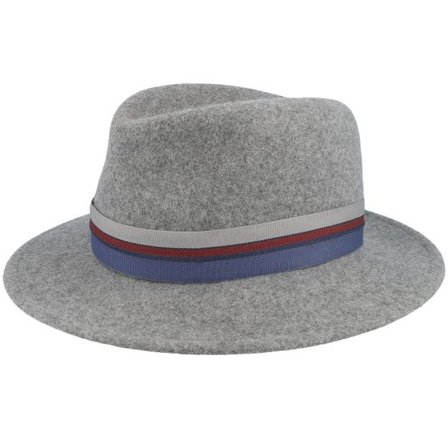 Mayser - Grå fedora Hatt - Nane Wolle Plus Stone Fedora @ Hatstore