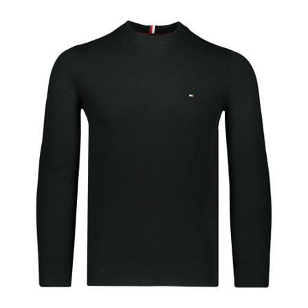 Tommy Hilfiger, Round-neck Knitwear Zwart, Heren, Maat:L,Katoen