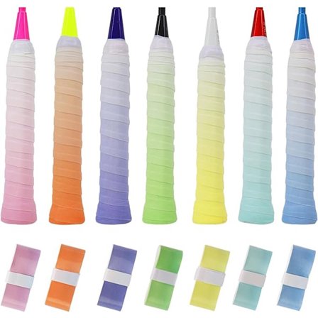 ING 7 deler Racketgrep Racketgrepstape Tennisgrep Tennisracketgrepstape Selvklebende Sportstilbehør Badminton grepstape Forhåndskuttet Sklisikker