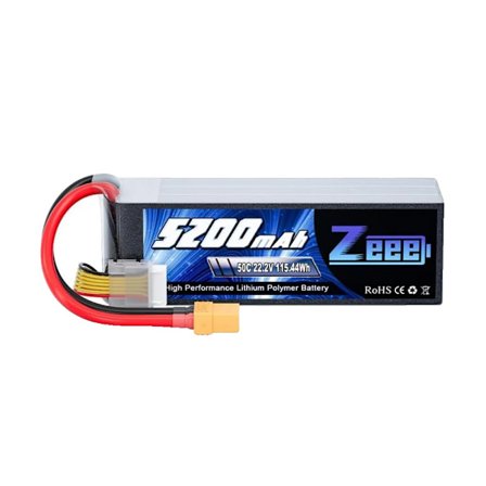 Zeee 6S LiPo-batteri, 5200mAh kapacitet, 50C urladdningshastighet,6S 50C 5200 XT90