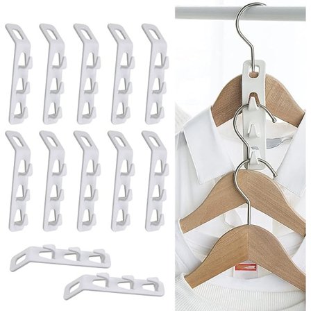 Garderobe Plassbesparende Krok, 12 stk Henger Koblingskrok Koblingskroker kompatible Hengere, Kaskadehengere kompatible Garderobe, Skap, O