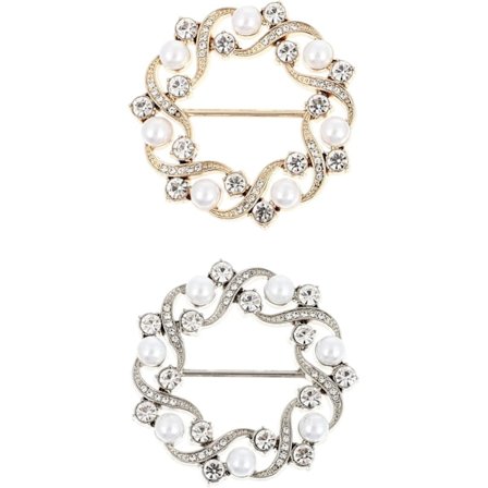 Silkeskjerf Klips 2 stk T-skjorte Klips Klær Spenner Runde Sirkel Skjerf Ring Klær Pynt Knyttede Spenner for Halsduk