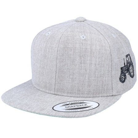 Kiddo Cap - Šedá snapback Kšiltovka - Kids Tractor Side Heather Grey Snapback @ Hatstore