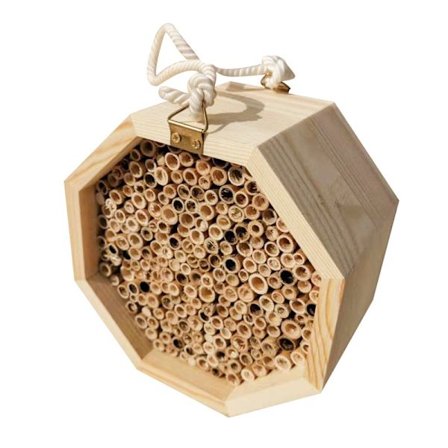 Mason Bee House - Handgjord naturlig bambu bihotell lockar fredliga bin