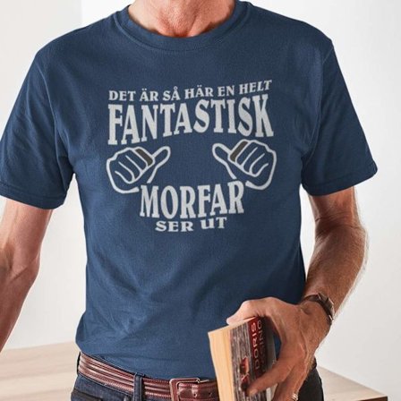 Morfar T-shirt i Navy blå , fantastisk Morfar ser ut