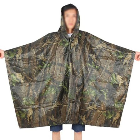 3in1 Poncho Waterproof Camo Ripstop Regnrock Regnrock med docka