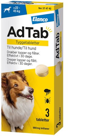 AdTab AdTab til hunde 1.3-2.5 kg 56 mg 3-pak, Medicin & Pleje, Håndkøbsmedicin, Håndkøbsmedicin Til Dyr