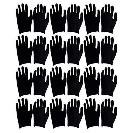 12 Par Bomulls Handskar Arbetshandskar Bekväma Arbetshandskar H skyddshandskar Svart Storlek L (tunna)