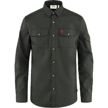 Fjällräven Herr's Singi Trekking Shirt Long Sleeve in Dark Grey | Size: 2XL, G-1000