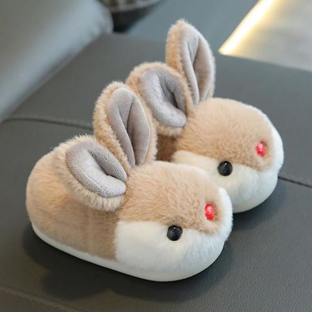 Kids Bunny Slippers Vinterplysjtøfler Sklissikre varme sandaler for barn W