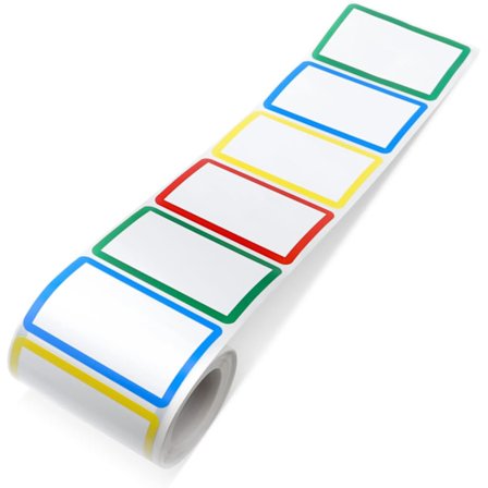 300 etikettklistremerker, 3,5*2,25 tommer, tomme generelle etiketter, personlige skrivbare fargenavnmerker, flerfargede selvklebende etiketter