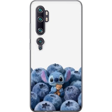 Kompatibel Mobilcover til Xiaomi Xiaomi Mi Note 10 Pro Sød blå karakter blandt blåbær med bamse i blød og legende illustration