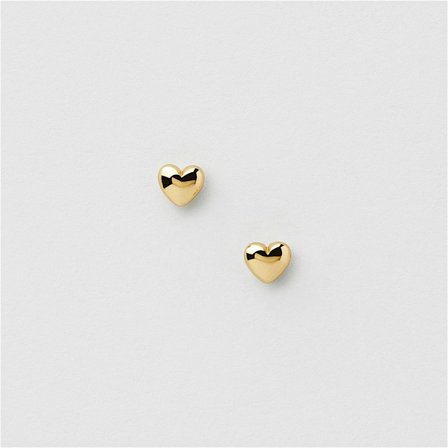 Puffy Heart Studs - 18K GULDPLÄTERAT STERLING SILVER - Safira