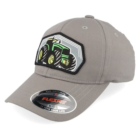 Kiddo Cap - Grau Flexfit Cap - Kids Big Tractor Grey Patch Grey Flexfit @ Hatstore