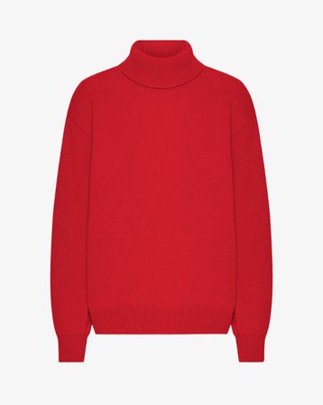 Merino Wool Turtleneck - Scarlet Red - Female - 2XL
