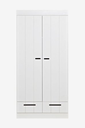 WOOOD - Garderobeskap Connect m struktur, H195xB94xD53 - Hvit - Garderobeskap & klesskap - Fra Homeroom