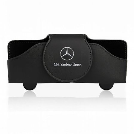 Solbrilleholder / Brilleklemme til Bil – PU-Lær med Magnet og Logo