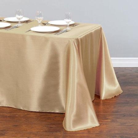 Rektangulär Satin Duk Bordduk Omslag Bröllop Jul Baby Shower Födelsedag Jul Bankett Dekoration Hem Hall Bord Champagne Champagne 145x320cm(57x126inch