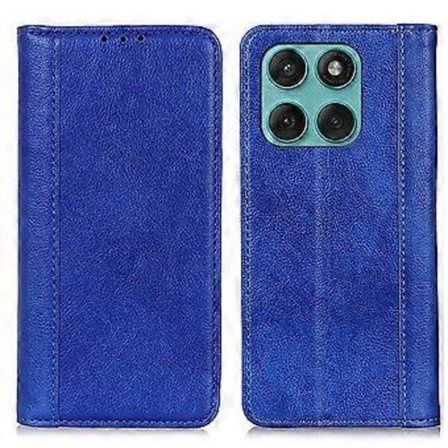 Motorola Edge 60 Fusion 5G -kotelo, jalustallinen, halkaistua nahkaa, litsirakenne, lompakkopuhelinkotelo