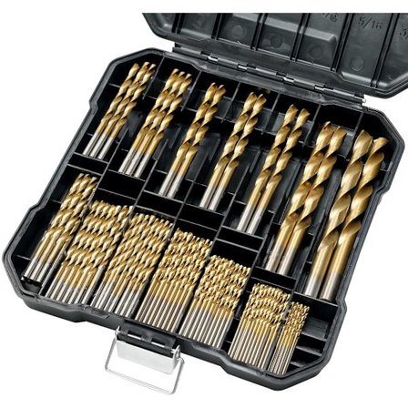 99-delt bor-sæt, 135° spids, titaniumbelagt højhastighedsstål, spiralbor-sæt til jern, aluminiumslegering, kobber, træ, plastik