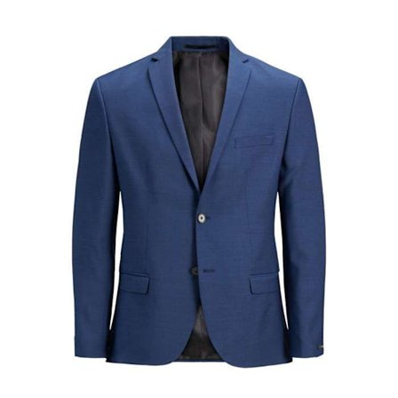 Blå blazer med smal passform, reverskrage och knappstängning