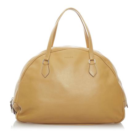 Prada Vintage, Pre -owned Leather Handbag Bruin, Dames, Maat:ONE Size