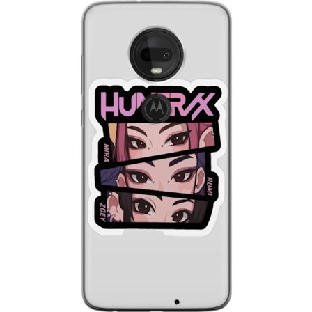 Yhteensopiva Puhelinkuori Motorola Moto G7 K-pop-inspiroitunut futuristinen tyttöryhmä neonvaloissa ja kosminen sci-fi-kohtaus