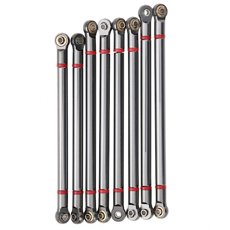 8 stk. Linkstag i aluminiumslegering for SCX10 1/10 313 mm akselavstand RC Crawler Car (Titaniumfarge)