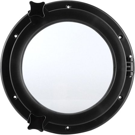 10" Marint Tittfönster Rund Svart Portljus Stalinit Fönster Universell för Husbil Båt Yacht